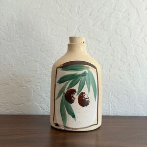 Handmade Pottery Olive Oil Jug Signed Batya Erdstein Ceramic Hand Painted Israel